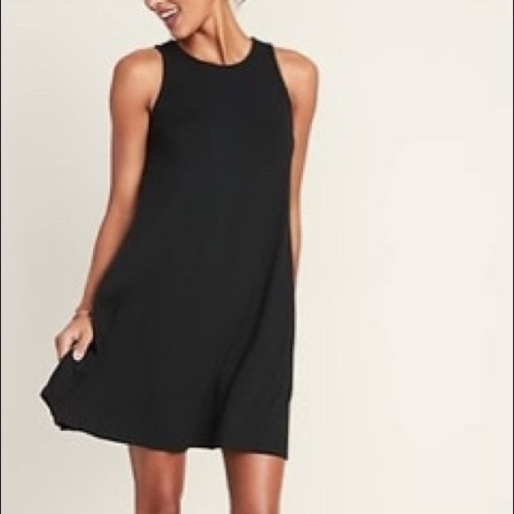 BLACK MINI SHIFT DRESS